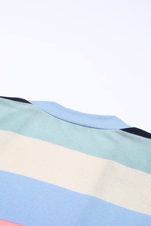 Print Colorblock Long Cardigan